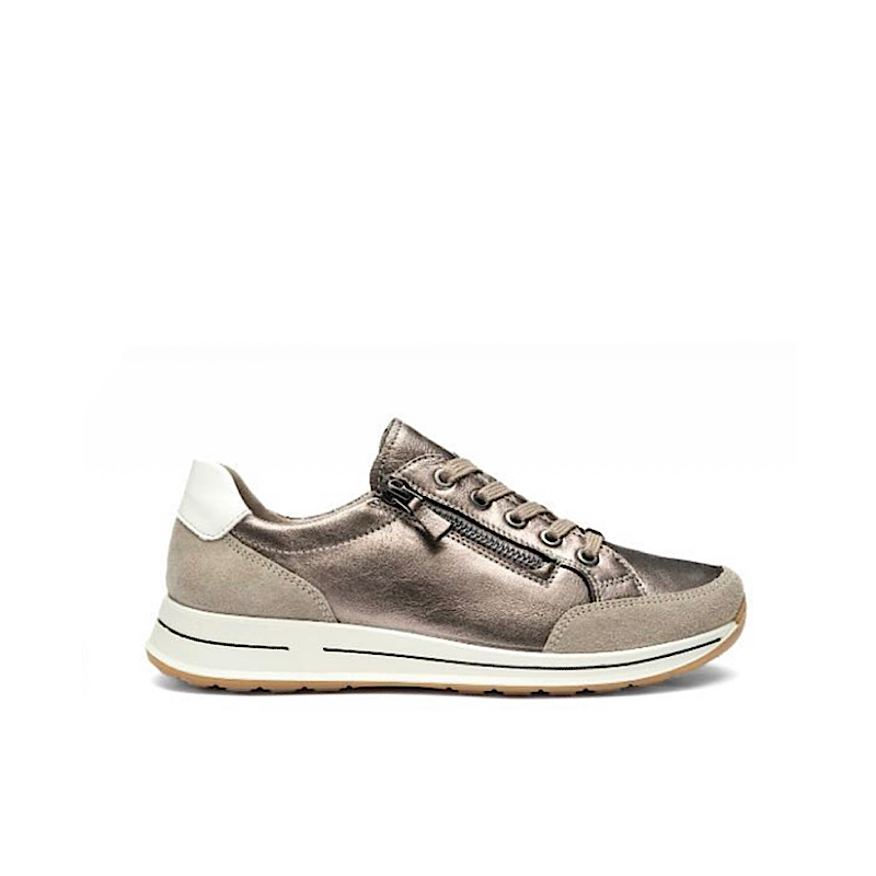 Ara Oleanna en daim beige et cuir anthracite chaud.