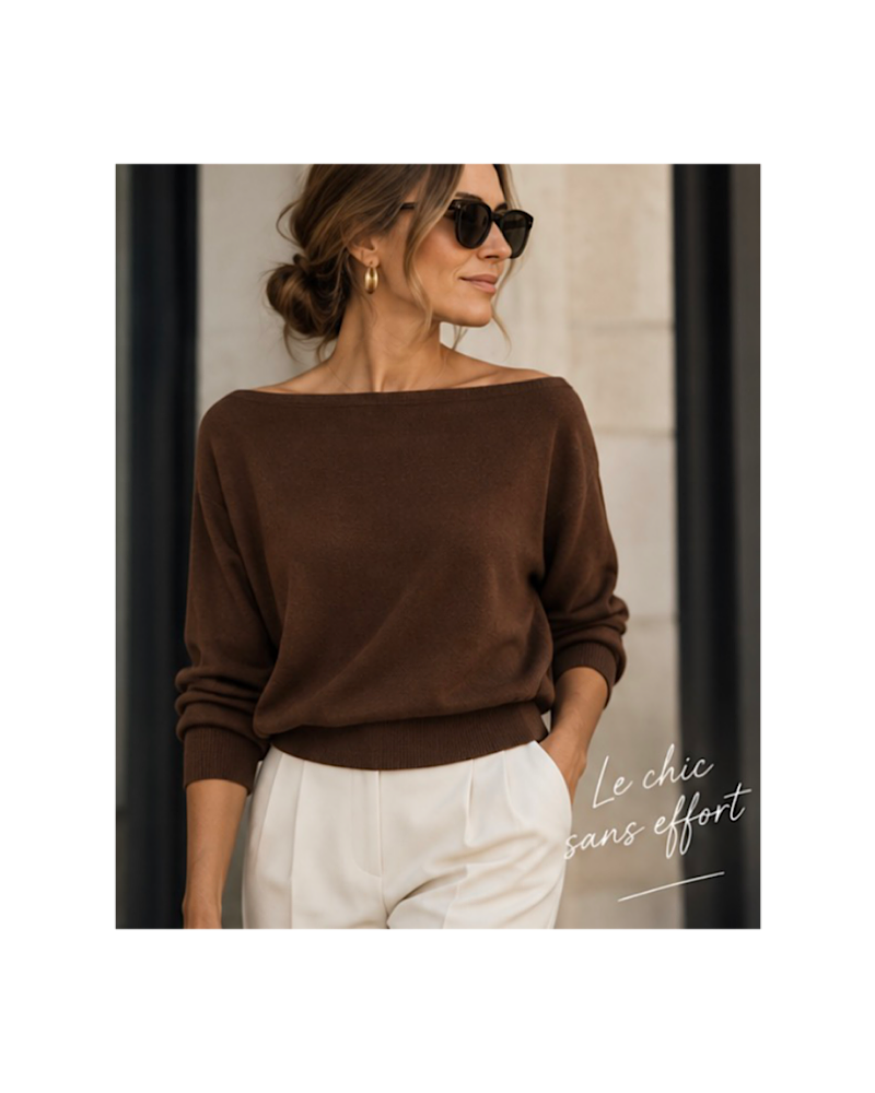 Pull en mérinos superfine à encolure bateau