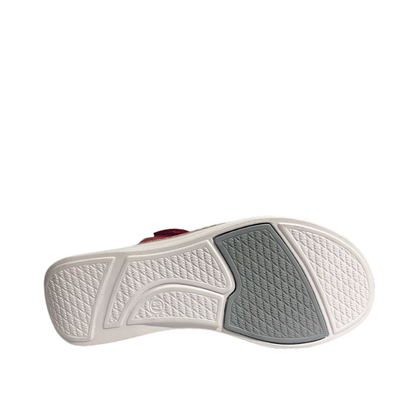 Nouveau! Sandales en cuir rouge