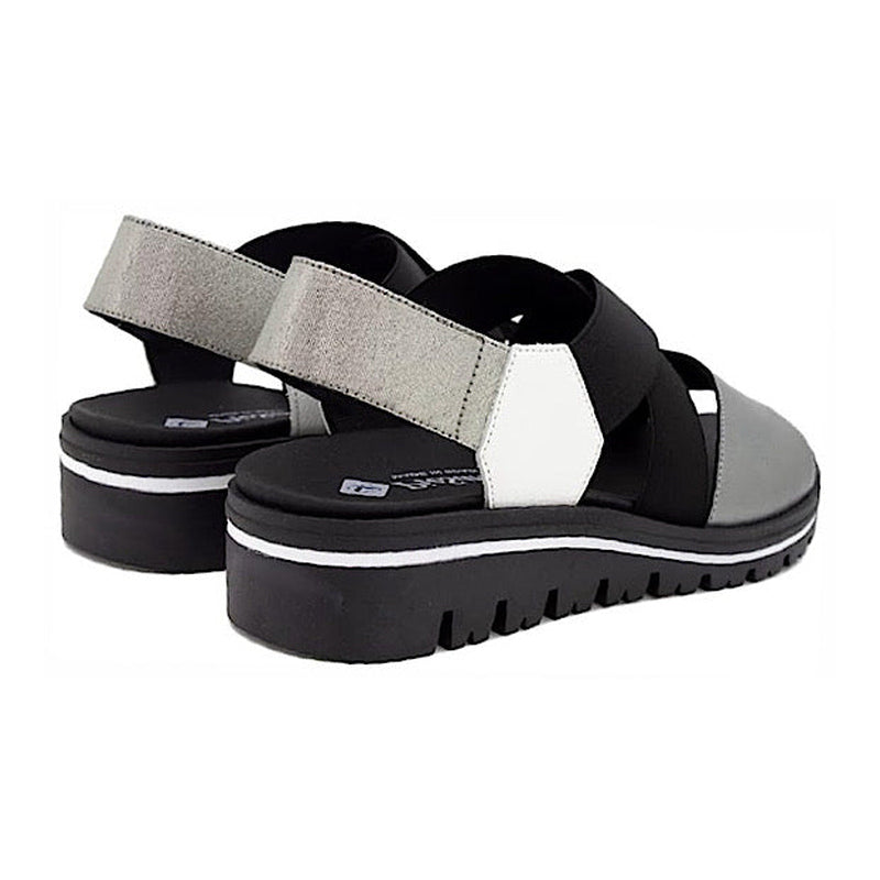 Sandales de marche en cuir blanc et étain – vue 3