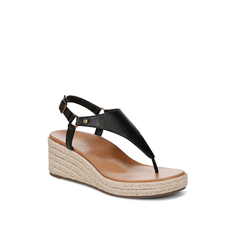 Vionic Kirra Wedge sandals in black – Boutique Prestige