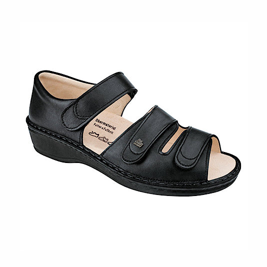 Finn Comfort Usedom sandals in black leather. – Boutique Prestige