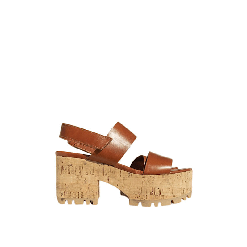Sandales Homers en cuir cognac ultra souple.