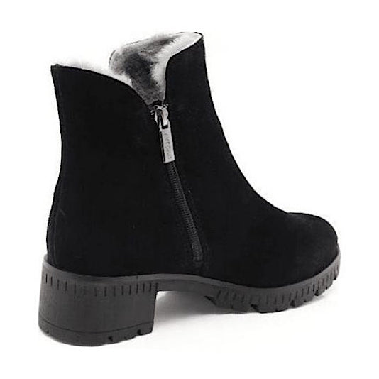 Bottes Valdini Ivory, en daim noir imperméable – vue 2