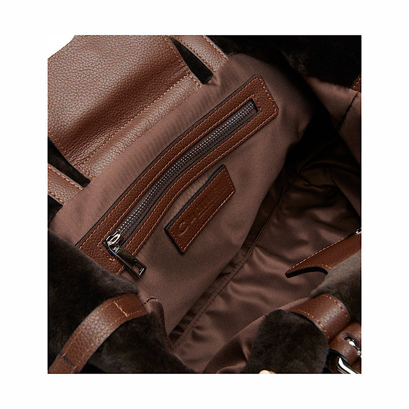 Meyer sac à main brun fourre-tout en mouton, La Canadienne.