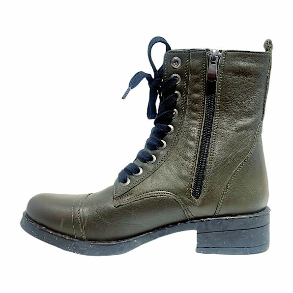Bottes Safe Step en cuir vert olive foncé – vue 2