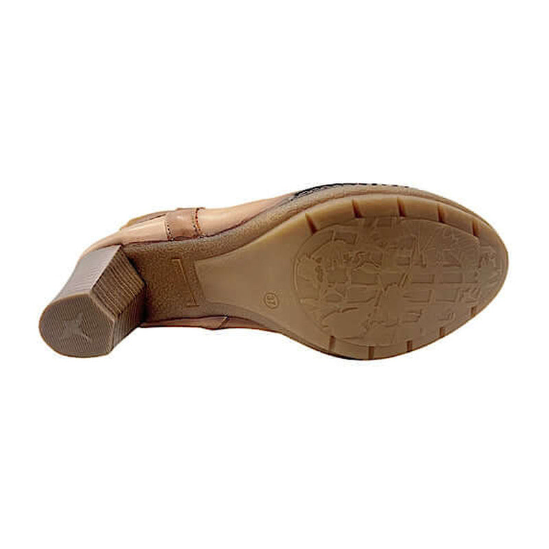 Bottes Pikolinos en cuir beige et daim caramel, style western – vue 2