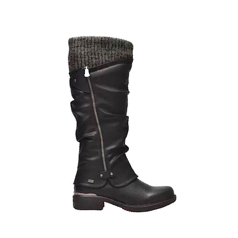 Bottes 98956-00 en cuir noir vegan.