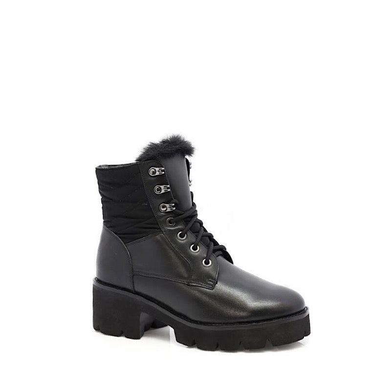 Bottes Valdini Wilma en cuir noir.