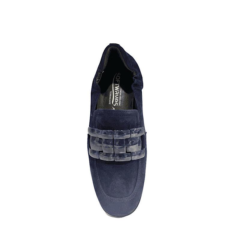Chaussures Softwaves en suède marine.