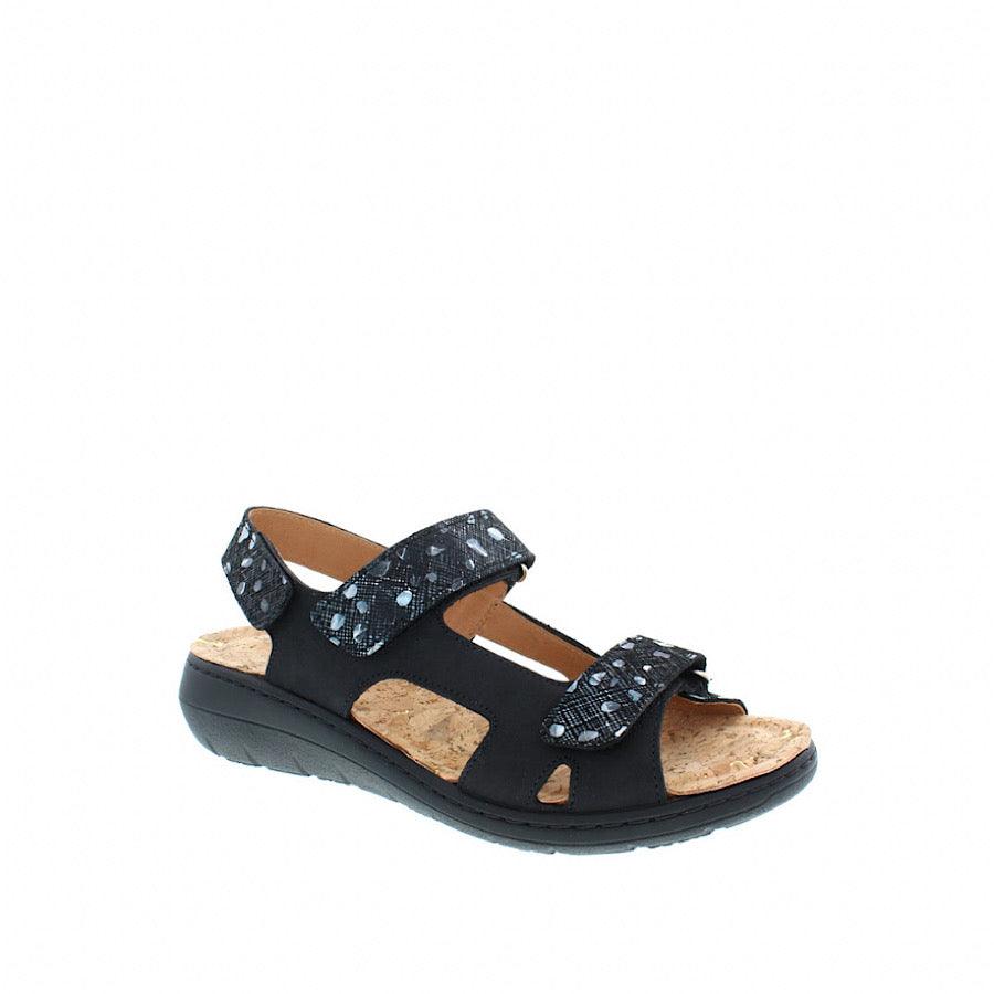 Sandales Portofino gris et noir.