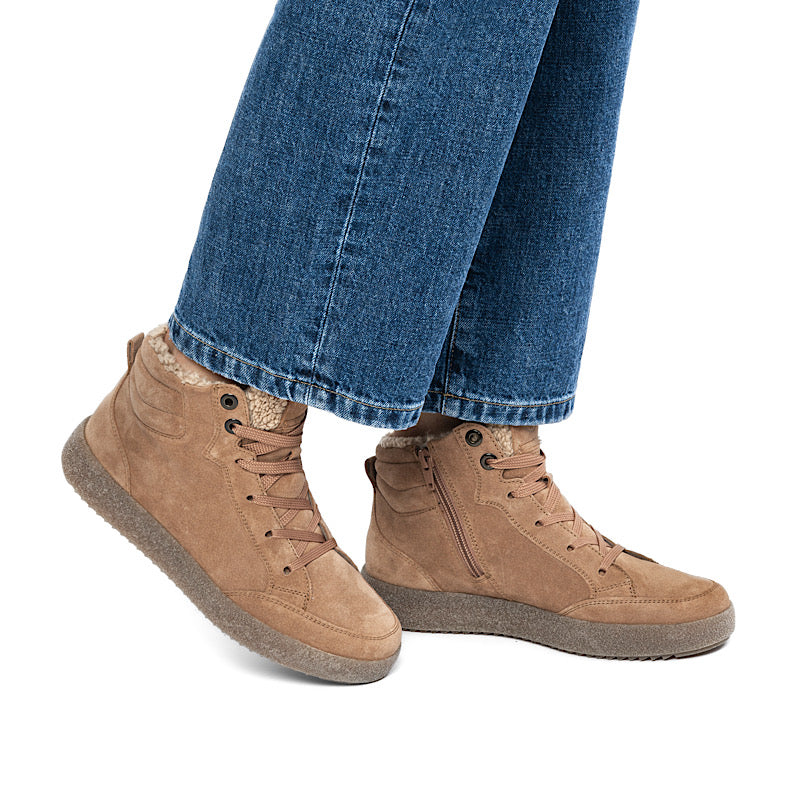 Bottines doublées Ara 12-37904-03 en daim cognac