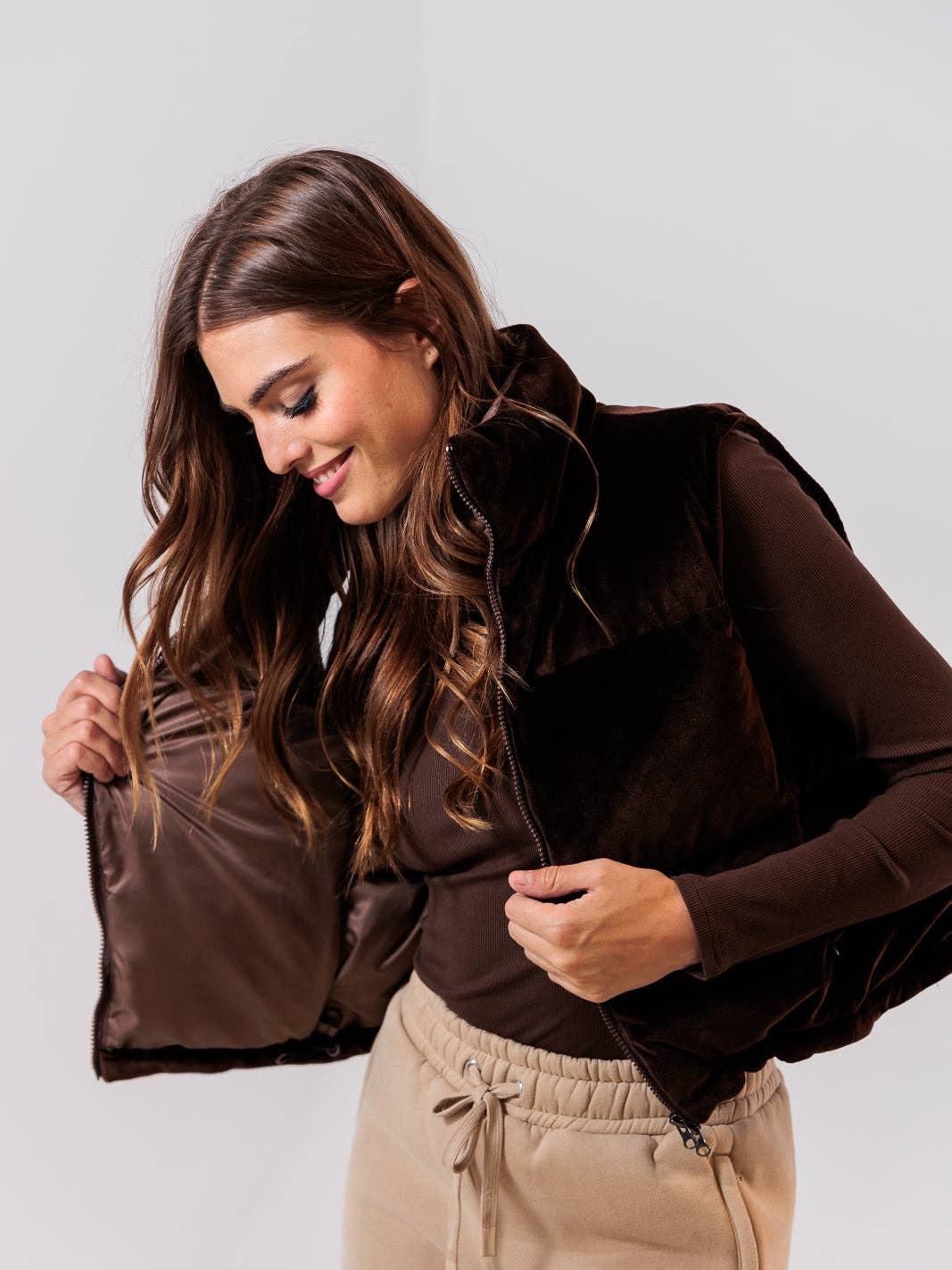 Gilet en velours - brun