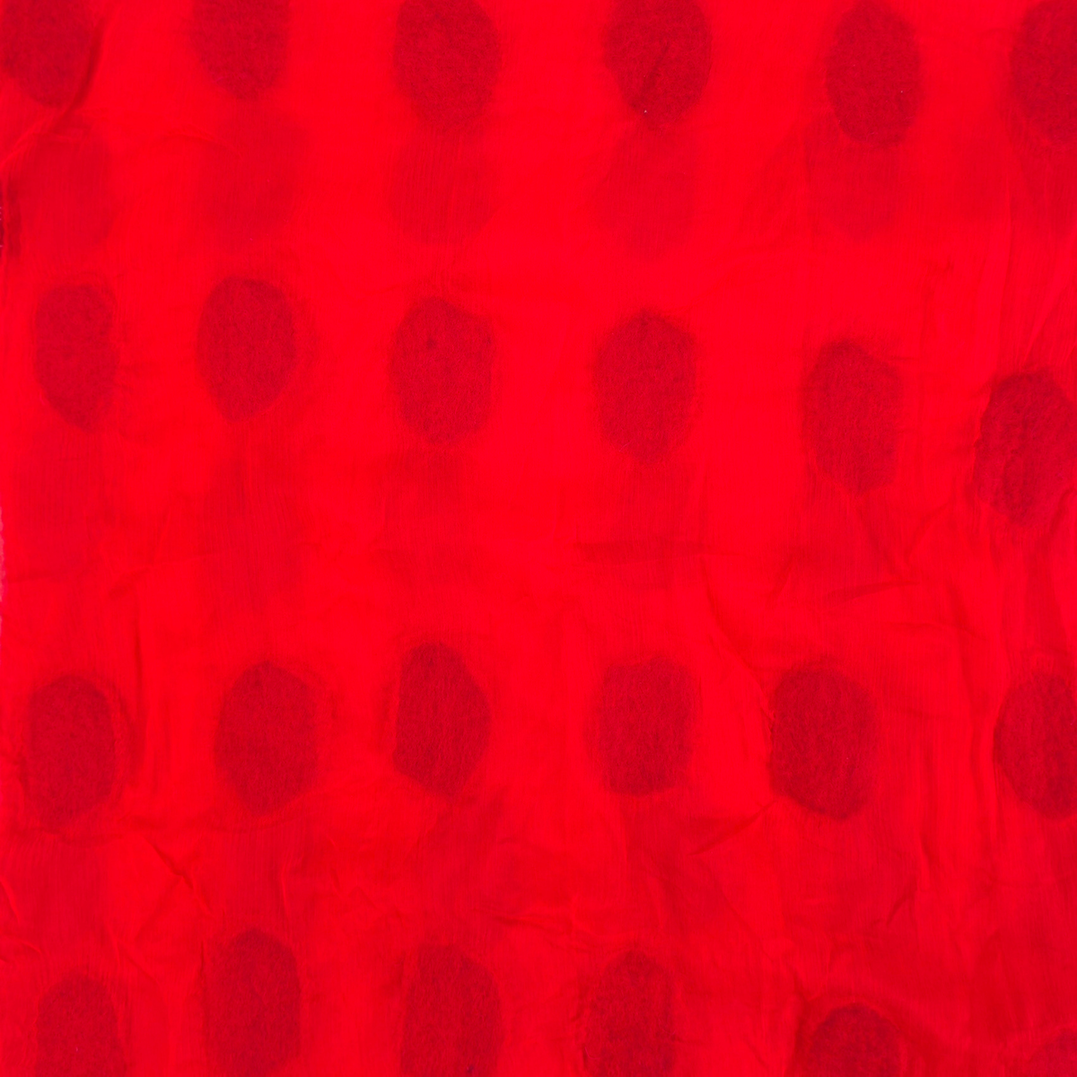 Écharpe feutrée rouge en soie/pois rouges – vue 4
