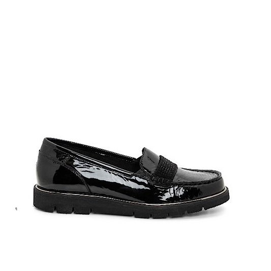 Ara Daffodil en cuir verni noir.
