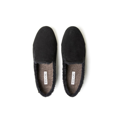 Pantoufles Maya en daim noir