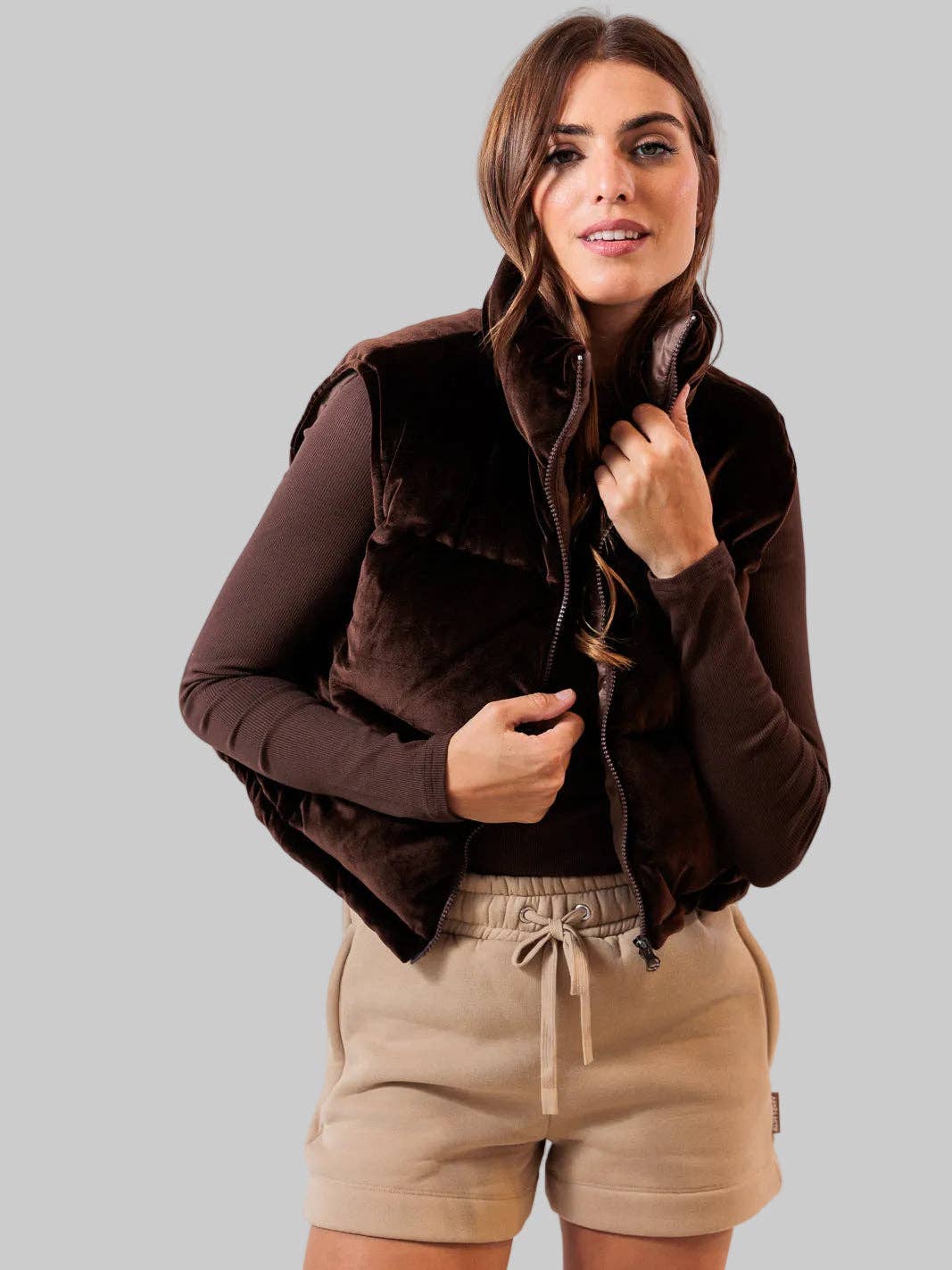 Gilet en velours - brun