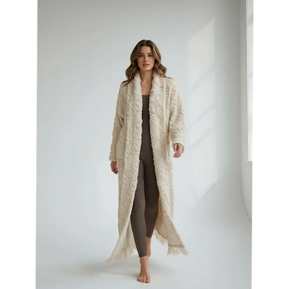 Long cardigan en chenille vintage – Pièce unique