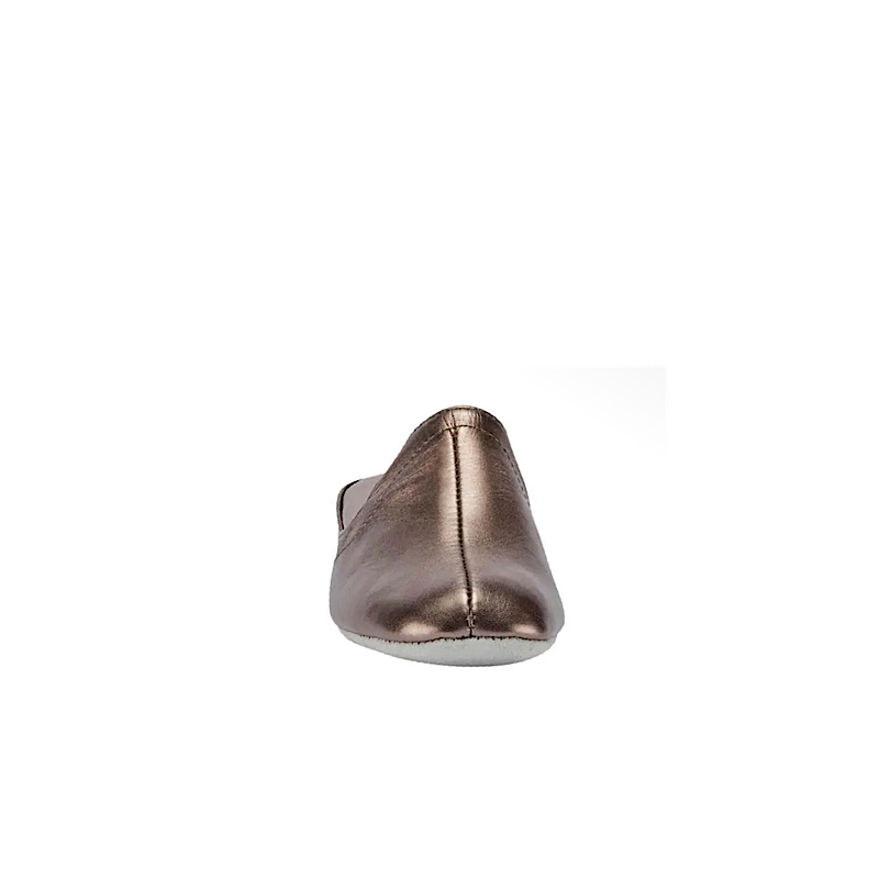 Pantoufles mules en cuir – Bronze métallisé
