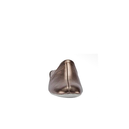 Pantoufles mules en cuir – Bronze métallisé