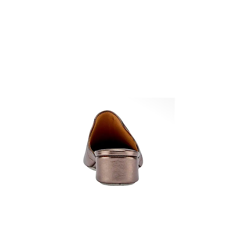 Pantoufles mules en cuir – Bronze métallisé