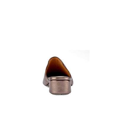 Pantoufles mules en cuir – Bronze métallisé