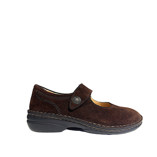 Finn Comfort Laval shoes in brown suede.