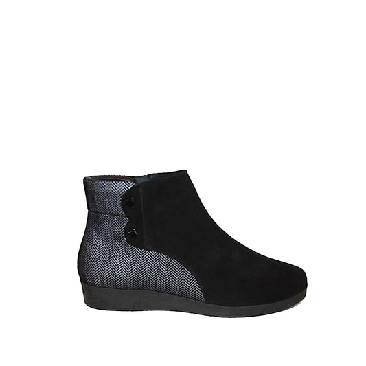 Beautifeel Ana boots in black suede/grey leather.
