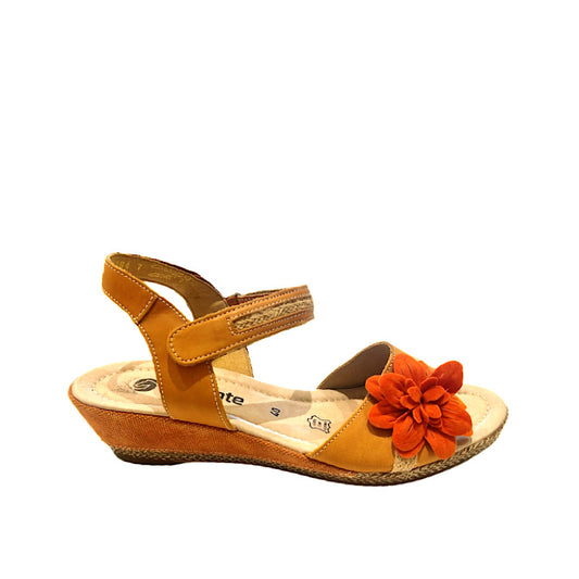 Remonte sandals in orange suede.