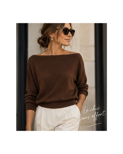 Pull en mérinos superfine à encolure bateau