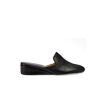 Pantoufles mules en cuir – noir