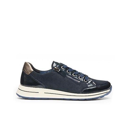 Ara Oleanna en daim et cuir verni marine.