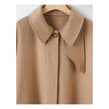 Manteau-cape en laine à col amovible – camel