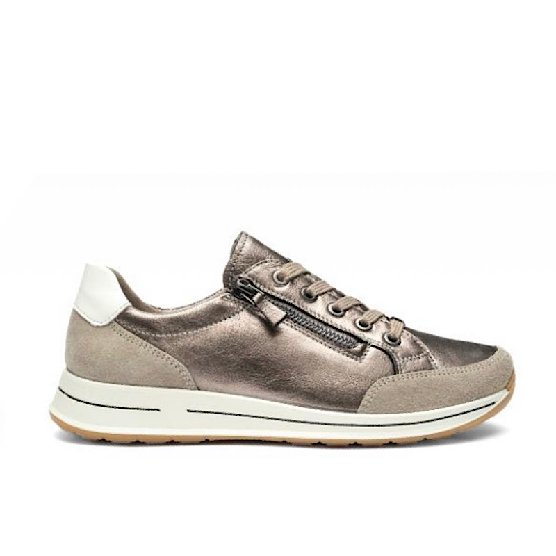 Ara Oleanna en daim beige et cuir anthracite chaud.