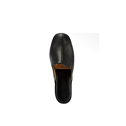 Pantoufles mules en cuir – noir