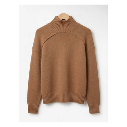 Pull en mérinos superfine à col montant
