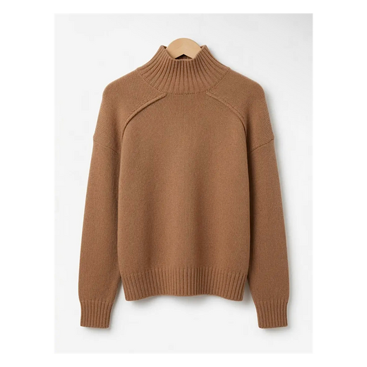 Pull en mérinos superfine à col montant