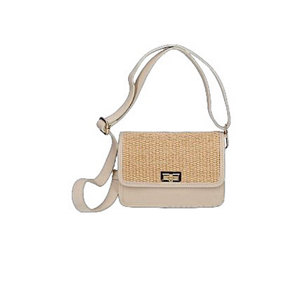 Nouveau en boutique: Sac Lia, en cuir de veau et raffia