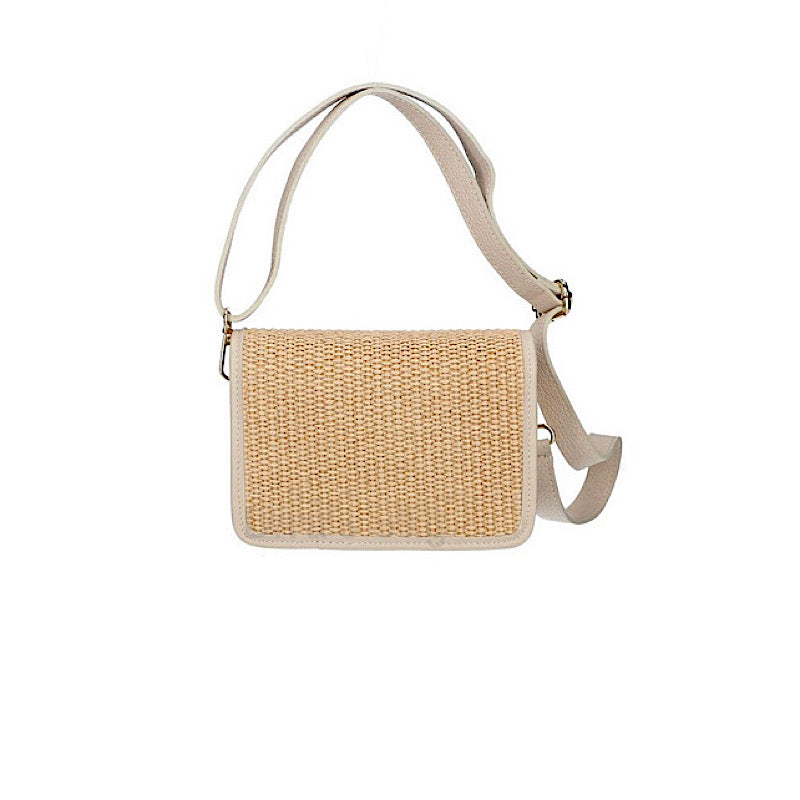 Nouveau en boutique: Sac Lia, en cuir de veau et raffia