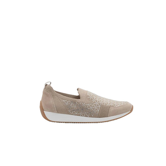 Chaussures à enfiler en microfibre beige