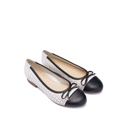 Ballerines Ara en cuir blanc/noir