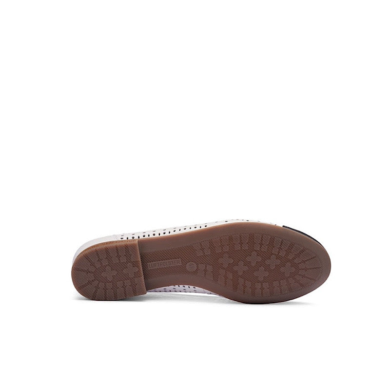 Ballerines Ara en cuir blanc/noir