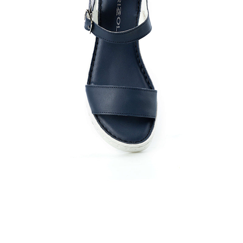 Blue wedge heel sandals hot sale