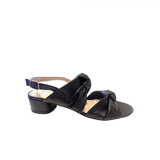 Sandales Amalfi en cuir noir.