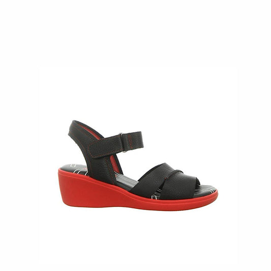 Sandales Clamp Marlo en cuir noir.