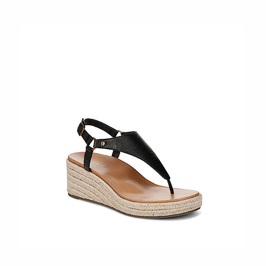 Sandales Vionic Kirra en cuir noir.