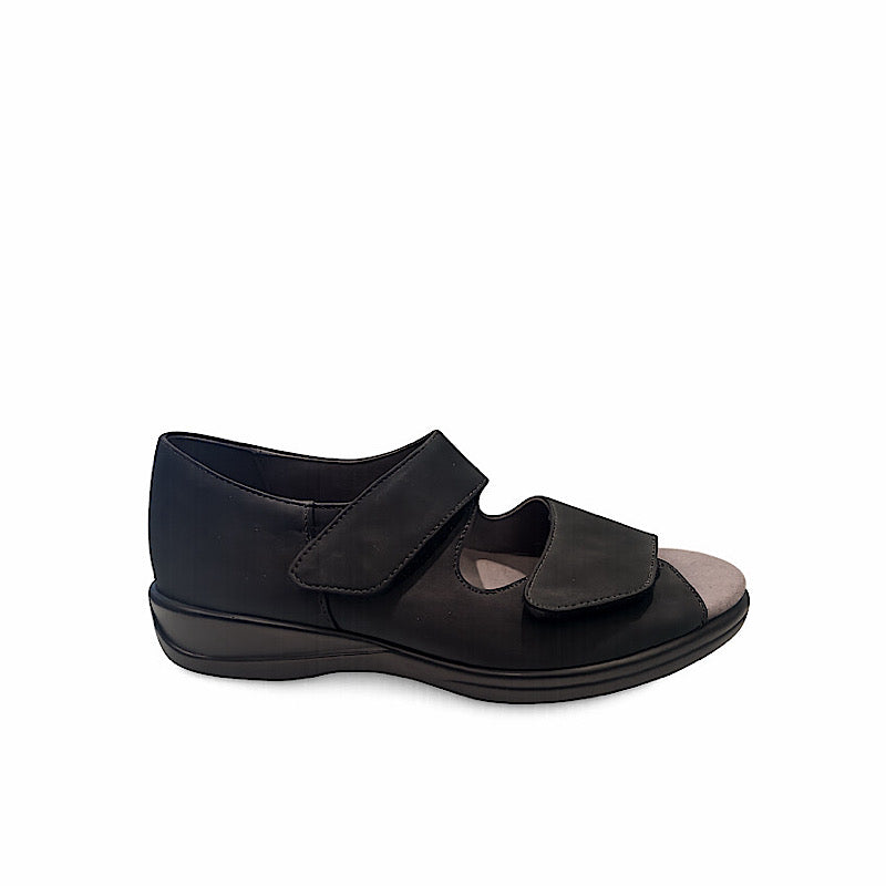 Sandales Vivo en daim noir.