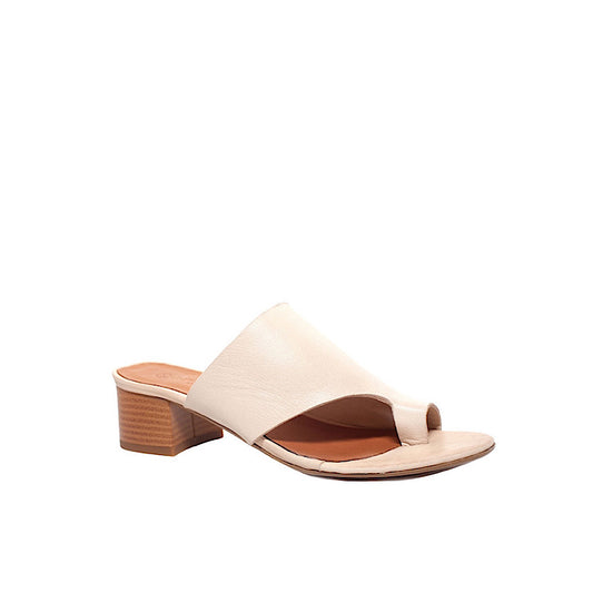 Nude beige leather sandals.