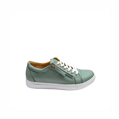 Safesteps shoes in mint green leather.
