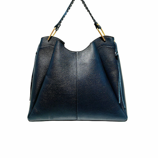 Sac à main/bandoulière en cuir marine.